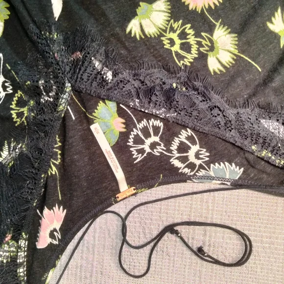 Free People Splitback Black Floral Swing Top - Picture 5 of 6